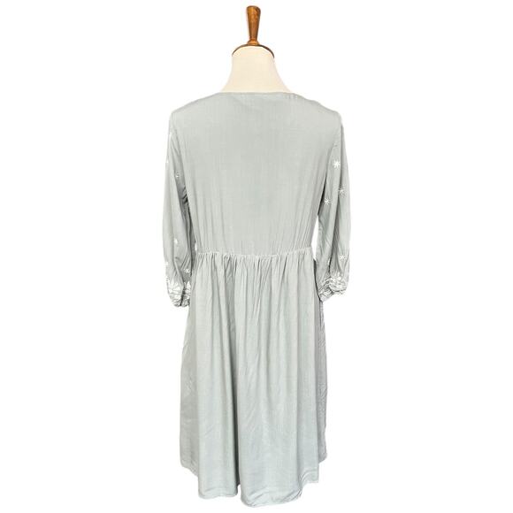 NWT Bohme Sage Green Embroidered Boho Western Indie Dress Size Small - Picture 6 of 8